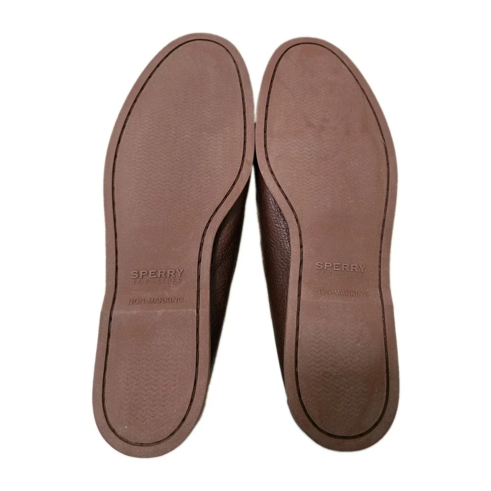 Sperry Mens Ranger Mocs Size‎ 12 Dark Brown Tumbled Leather Lime Green Laces